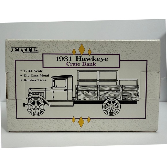 Vintage ERTL Budweiser 1931 Hawkeye Crate Bank Diecast Metal Truck 1/34 Boxed - Picture 3 of 6